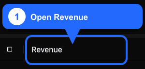 Titolo e controlli del report Revenue evidenziati nella demo LUMI