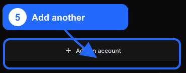 Acción Add an account destacada en la gestión de cuentas de TikTok Ads